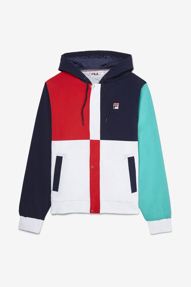 Fila Jacket Mens Navy/White/Red - Prentice Wind - Philippines 1759362-LO